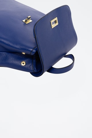 Sac à dos en croûte de cuir Pacha - Indigo