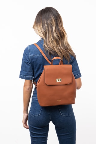 Mochila de couro fendido Pacha - Camel