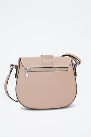 Sac bandoulière en croûte de cuir Cinq - Beige clair