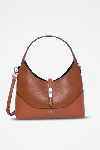 Mala de ombro e pochete de couro Cornus - Castanho-claro