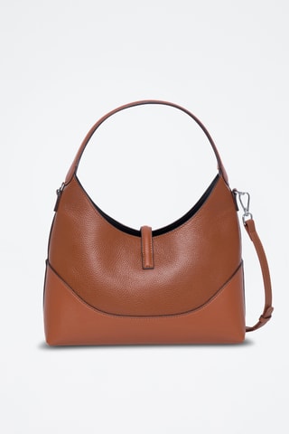 Mala de ombro e pochete de couro Cornus - Castanho-claro