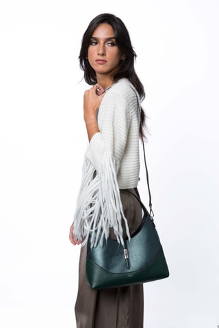 Sac porté épaule et pochette en cuir Cornus - Kaki