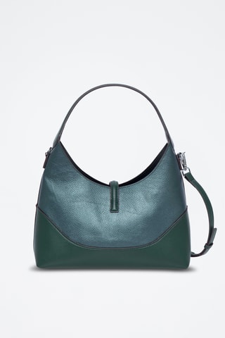 Sac porté épaule et pochette en cuir Cornus - Kaki