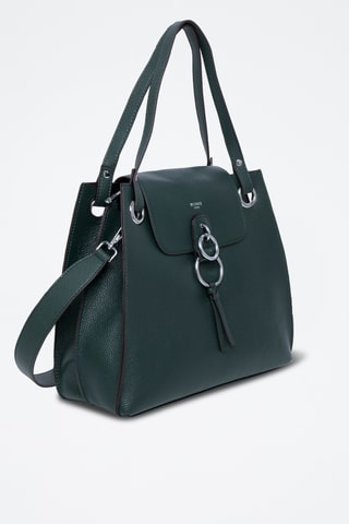 Sac porté épaule en cuir Panache - Vert foncé