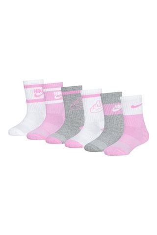 6 paires de chaussettes - Rose, gris chiné et blanc