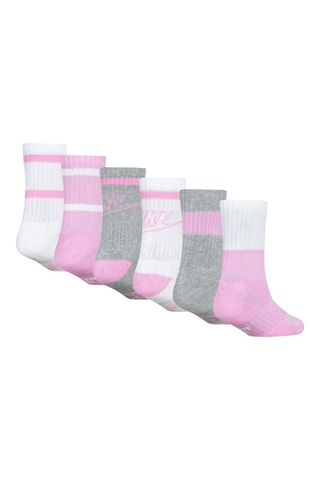 6 paires de chaussettes - Rose, gris chiné et blanc