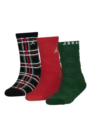 3 paires de chaussettes - Rouge, noir et vert foncé