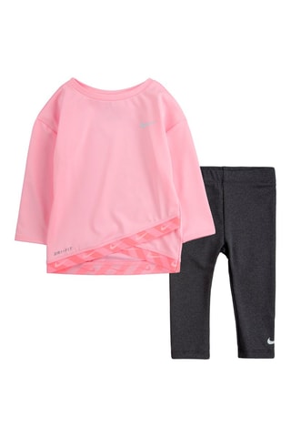 T-shirt et legging Rose et gris foncé chiné - Nike