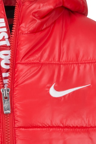 Doudoune à capuche - Rouge et blanc