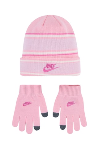 Bonnet et gants - Rose