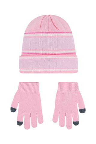 Bonnet et gants - Rose