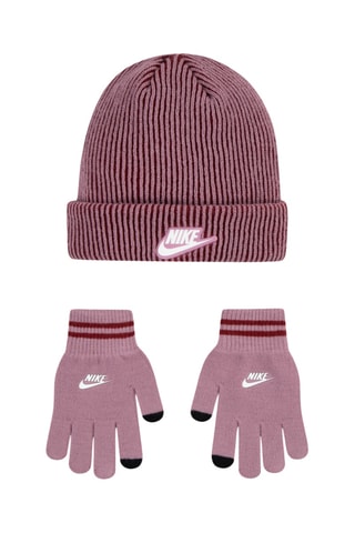 Bonnet et gants - Vieux rose 