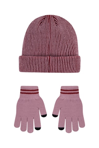 Bonnet et gants - Vieux rose 