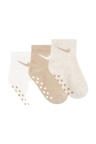 3 paires de chaussettes antidérapantes - Ivoire et blanc