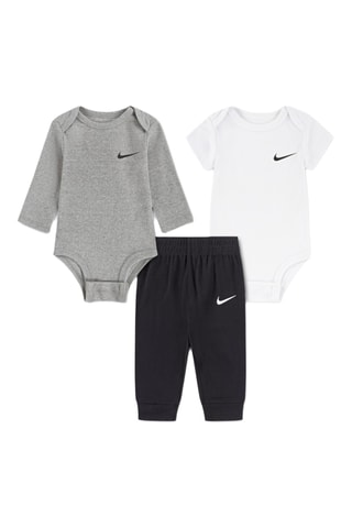 2 bodys et pantalon - Noir et gris foncé chiné