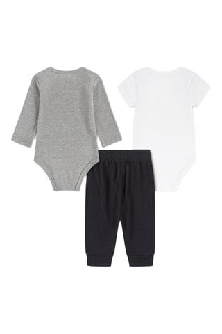 2 bodys et pantalon - Noir et gris foncé chiné