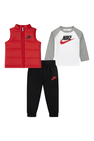 Ensemble 3 pièces - Gris chiné et rouge