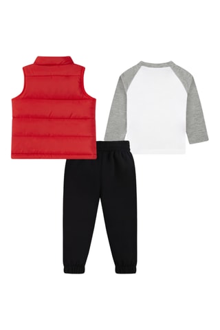 Ensemble 3 pièces - Gris chiné et rouge