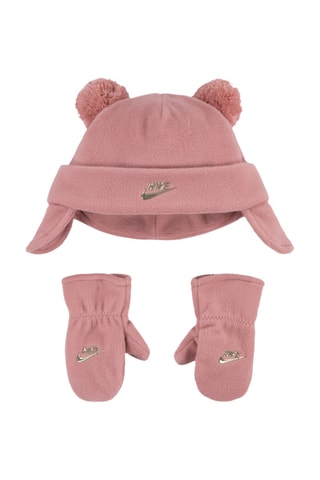 Bonnet aviateur et gants polaires - Rouge