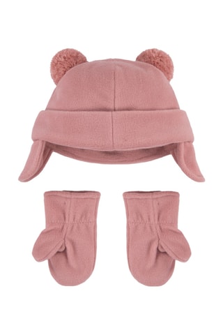 Bonnet aviateur et gants polaires - Rouge