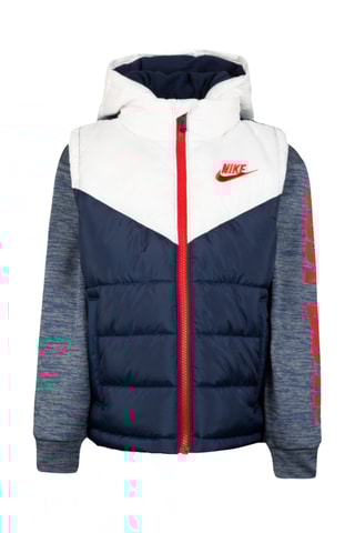 Veste bi-matirèe - Bleu marine et gris chiné