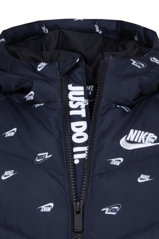 Doudoune à capuche - Bleu nuit et blanc