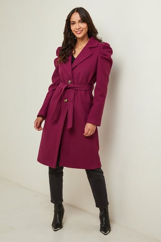 Halflange Jas Donkerpaars