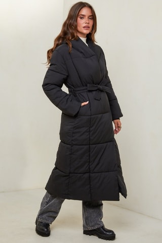 Gewatteerde Jas met Capuchon - Zwart