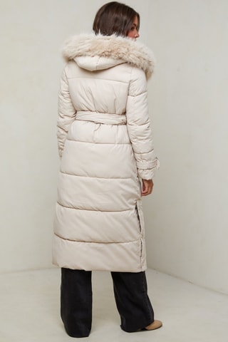 Gewatteerde Jas met Capuchon - Ecru