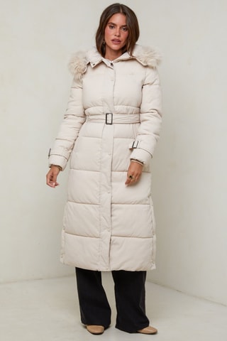 Gewatteerde Jas met Capuchon - Ecru
