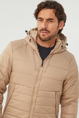 Gewatteerde Jas met Capuchon - Beige