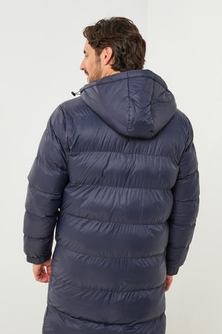 Gewatteerde Jas met Capuchon - Marineblauw