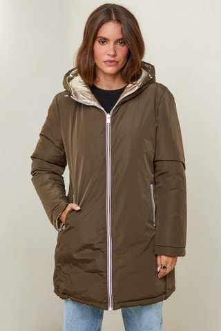 Dubbelzijdige Gewatteerde Jas - Kaki en Beige