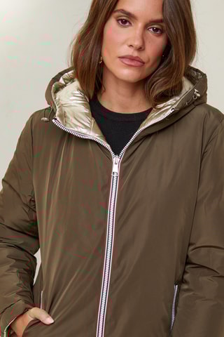 Dubbelzijdige Gewatteerde Jas - Kaki en Beige