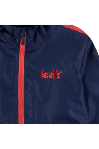 Windjack met Capuchon - Wit, rood en blauw