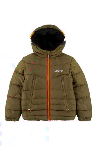 Gewatteerde Jas met Capuchon Kaki