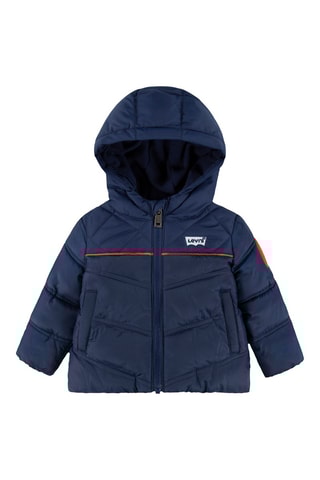 Gewatteerde Jas met Capuchon Marineblauw