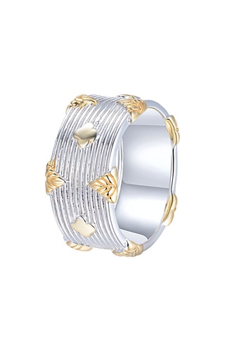 Bague - Argent plaqué or jaune et blanc