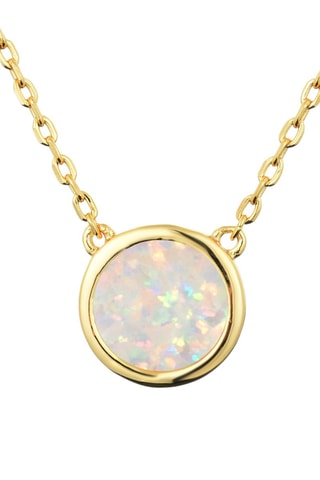 Collier - Argent plaqué or jaune et opale