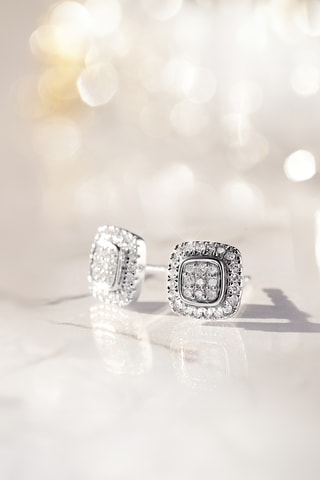 Oorbellen Sweet Illusion - Witgoud en Diamanten