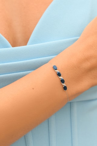 Armband Baru - Witgoud, Diamanten en Saffieren