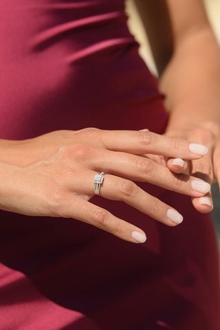 Bague Carré Lumineux - Witgoud en Diamanten