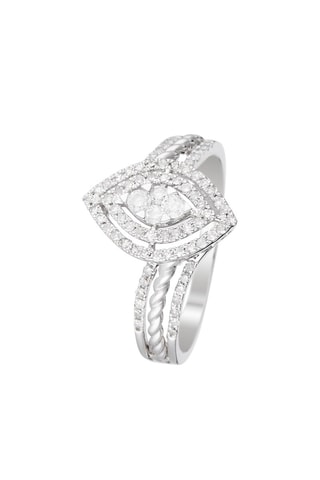Bague Amour au premier regard - Witgoud en Diamanten