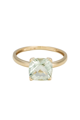 Ring Prasiolite Unique - Geelgoud en Amethist