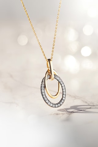 Hanger Double Jeu Geelgoud en Diamanten