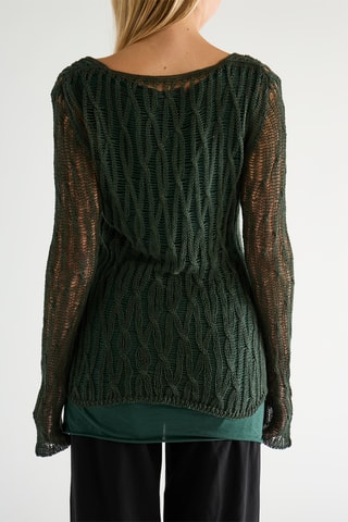 T-shirt en lin - Vert foncé