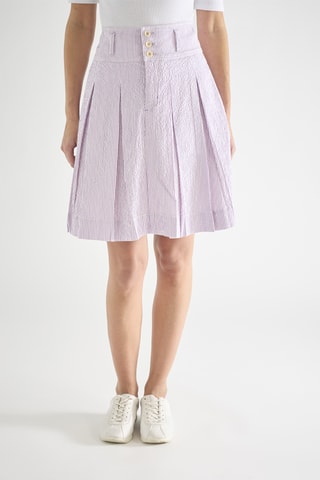 Jupe patineuse plissée taille haute - Lilas