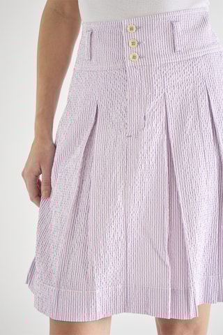 Jupe patineuse plissée taille haute - Lilas