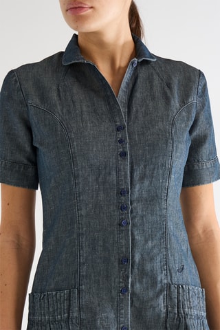 Robe chemise en lin - Bleu