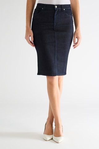 Jupe droite - Bleu foncé